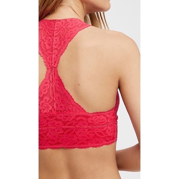 Free People Gallon Lace Racerback In Red Berry - Picture 2 of 3